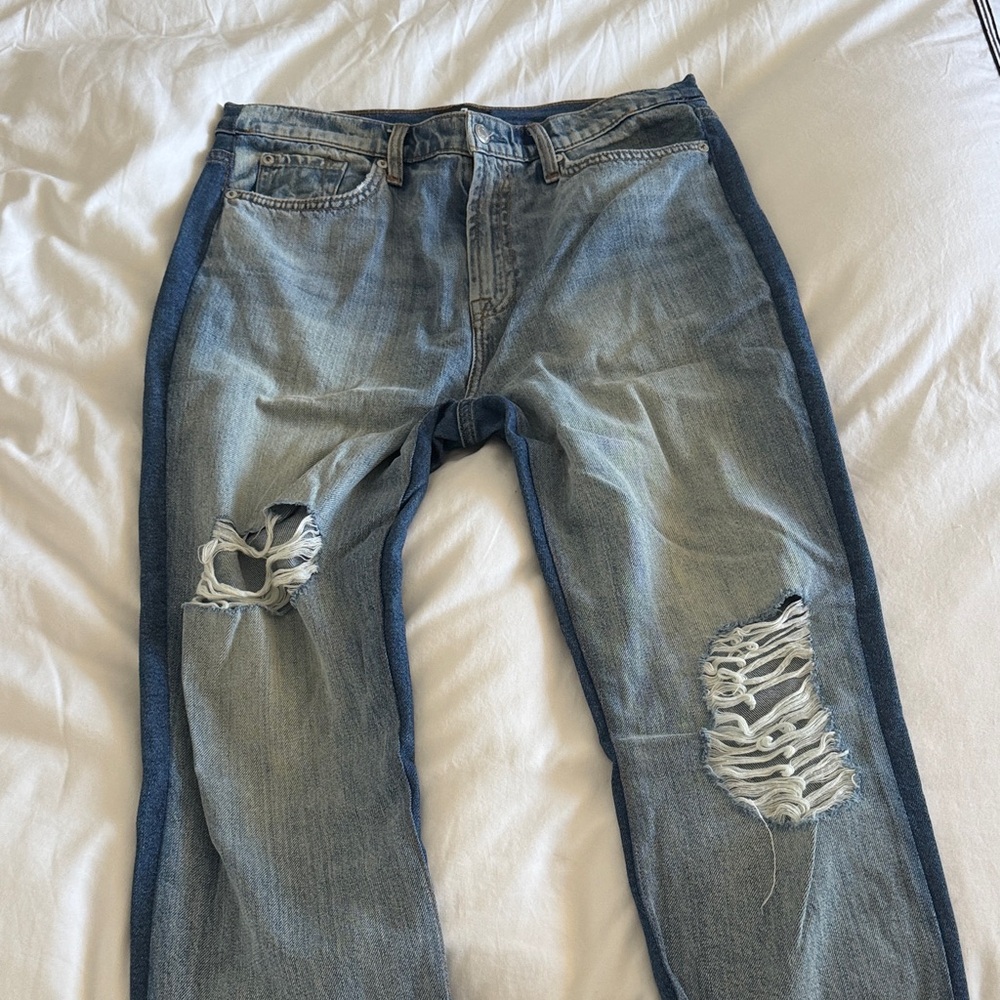 7 for all mankind women  Distressed Blue Jeans